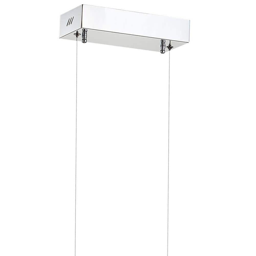 Ned Minimalistic 39" Chrome LED Linear Pendant with Adjustable Height