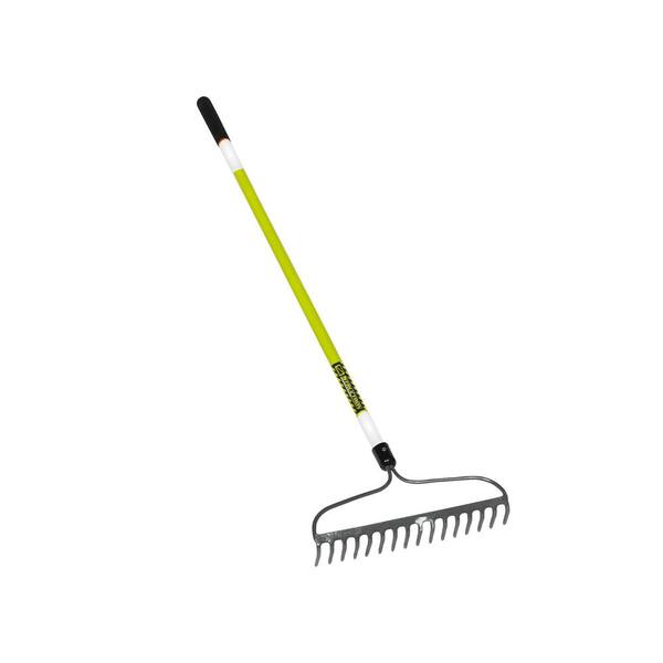 Seymour Structron 16-Tine Forged Head Bow Rake With 60  in. Reflective Fiberglass Handle