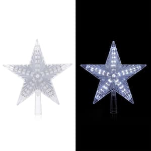 Flashing Star Tree Topper with Cool White LED Lights