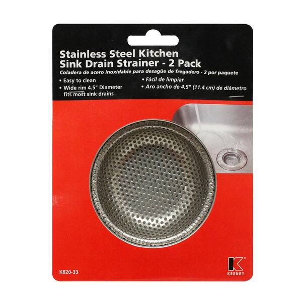 Mesh Kitchen Sink Strainer 2pcs Stainless Steel Kitchen Drain Food Catcher Filter Garbage Disposal Strainer Basket Drain Protector Rust Free 4.5