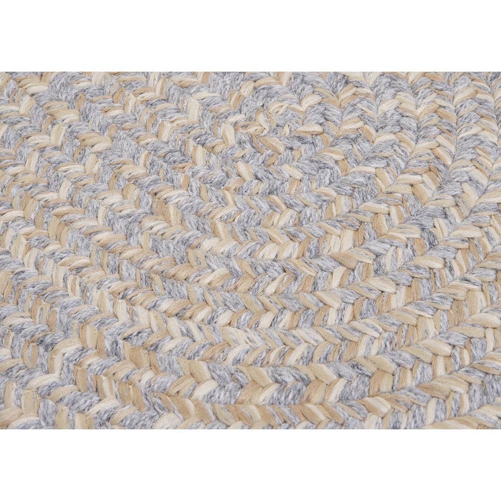 Gray 5'x8' Oval Handmade Wool Synthetic Braided Rug