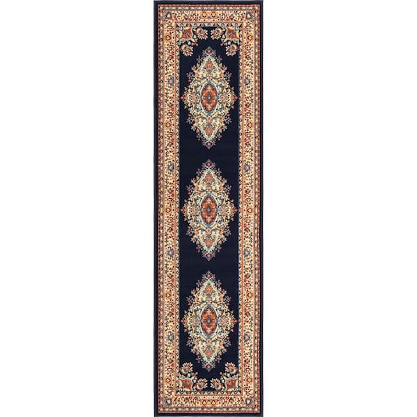 Reza Washington Navy Blue 2' 7 x 10' 0 Runner Rug