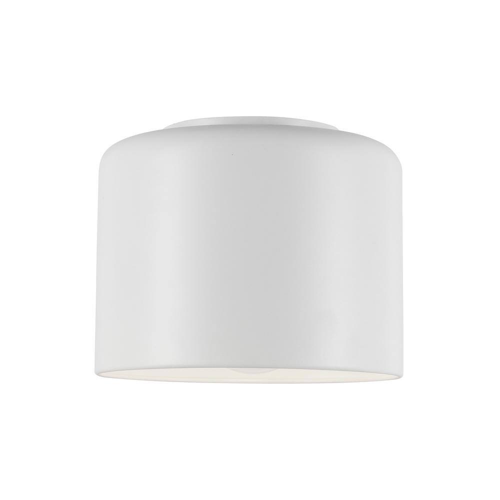 Emilia 8 in. 1-Light Matte White Flush Mount