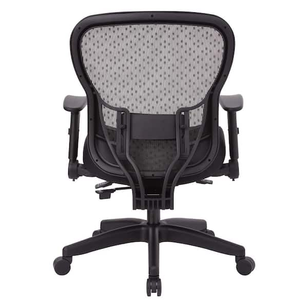 Office Star Black Deluxe R2 SpaceGrid Back Chair with Memory Foam Mesh