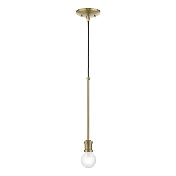 Lansdale 1-Light Antique Brass Single Mini Pendant