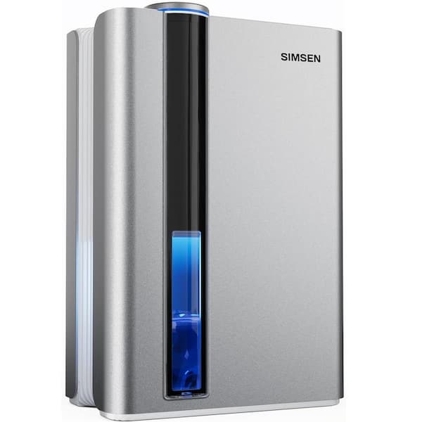 Adrinfly 6 Pints 800 Sq. Ft. Dehumidifiers for Home with Reusable Filter, Ionizer and Night Light in Silver