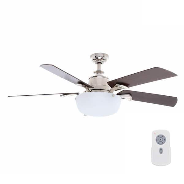 Hampton Bay Winfield 54 in. Indoor Liquid Nickel Ceiling Fan with Light Kit and Remote Control
