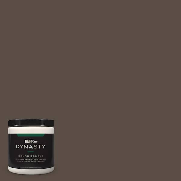 BEHR DYNASTY 8 oz. #PPU5-19 Dark Truffle One-Coat Hide Semi-Gloss