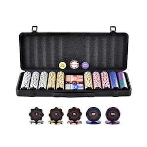 Poker Chip Set 500-Piece Poker Set Complete Poker Playing Game Set with Carrying Case Heavyweight 14 Gram Casino