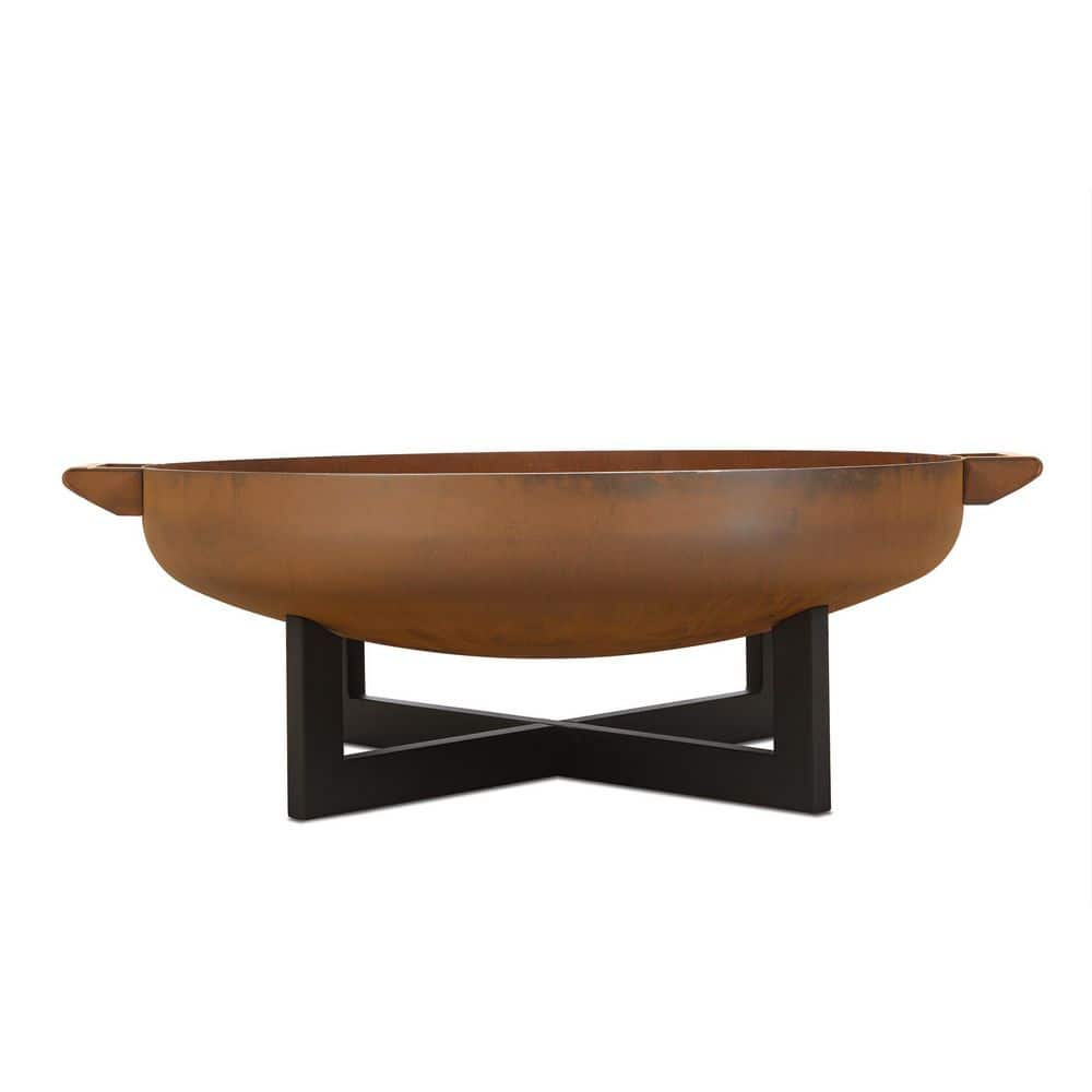 La Porte 34.5" Black and Rust Steel Wood Burning Fire Pit