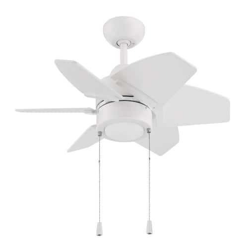 Propel II 24 in. Integrated LED Indoor / Outdoor Dual Mount 3-Speed White Finish Ceiling Fan with Light Kit Lighting