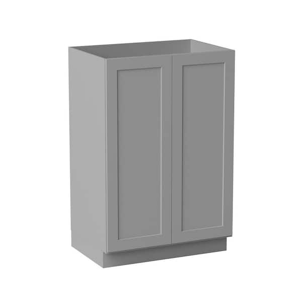 36 in. W x 24 in. D x 54 in. H Ready to Assemble Solid Wood Shaker Pantry Kitchen Cabinet in Light Grey
