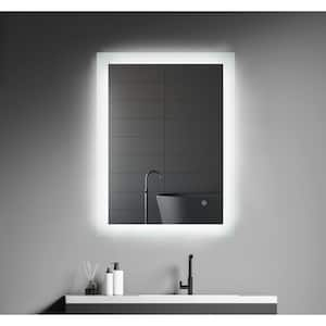 24 in. W x 32 in. H Rectangle Frameless Wall Mount Bathroom Vanity Mirror Smart Anti-Fog Dimmable LED Makeup Mirror