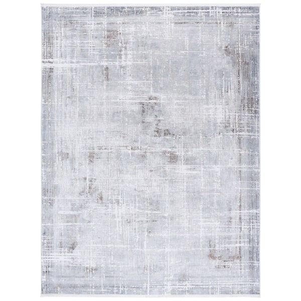 Platinum 9 ft. x 12 ft. Gray/Dark Gray Monochrome Scratched Area Rug