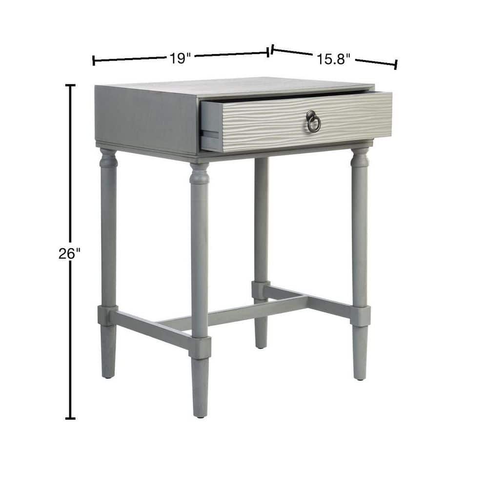 Distressed Gray Wood and Metal Accent Table with Storage