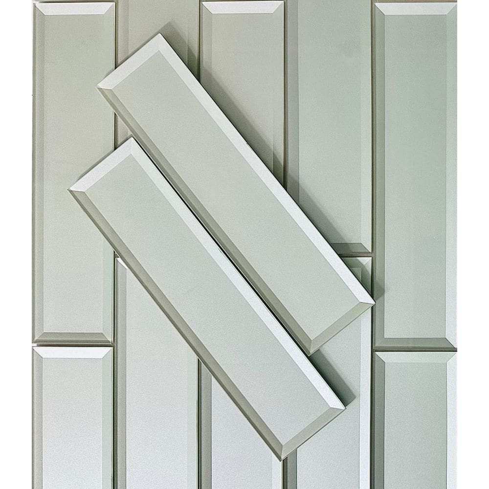 Reflections Silver Mirrored Glass Diamond Wall Tile
