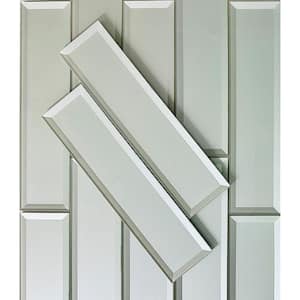 Secret Dimensions Glossy Arctic Blue Subway 3 in. x 12 in. in. Glass Backsplash Wall Tile (14 sq. ft./Case)