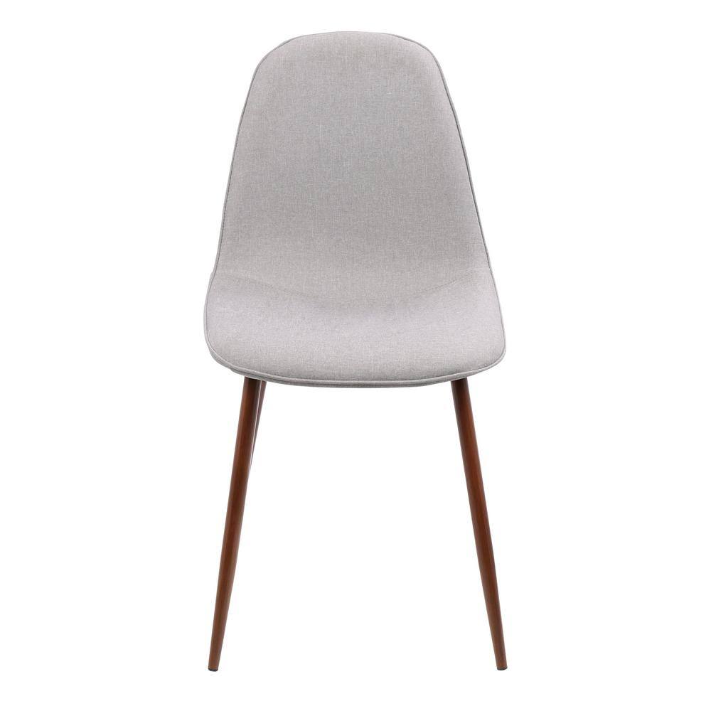 Set of 2 High-Back Gray Upholstered Parsons Dining Chairs