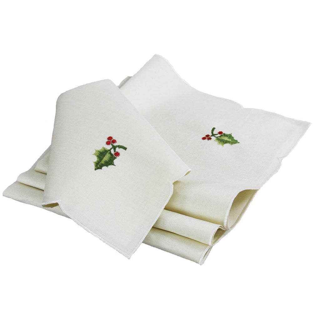 vintage christmas botanica cloth decorative holiday napkins — MUSEUM OUTLETS