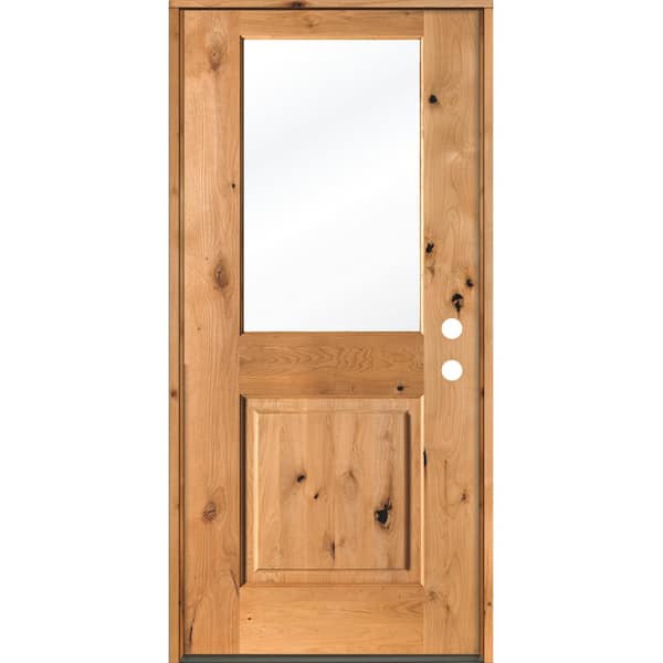 Cheap 8'0 Tall Mirror Glass Knotty Alder Interior Wood Door