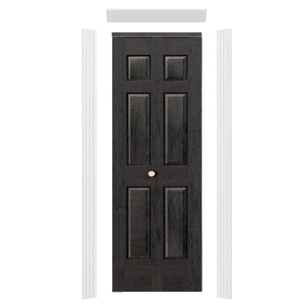 30 in. x 80 in. 6-Panel, Textured, MDF, Black, Hollow Core, Composite, DIY Painted Bi-Fold Door with Frame and Hardware price history on PriceWatchPro