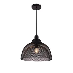 Timeless Home Walls 1-Light Black Pendant with 13.5 in. W x 11 in. H Shade