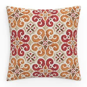 Medallion 25 in W x 5 in H Outdoor Floor Throw Pillows 1-Count in Marbella Tuscan Brown