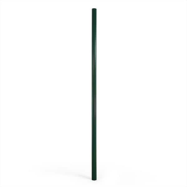 Black Galvanized 1-7/8 in. x 1-7/8 in. x 7 ft. Steel Line Chain Link Fence Post (1 Pack)