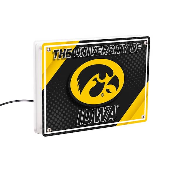 Evergreen University of Iowa NCAA Black Rectangle Desklite LED Decor
