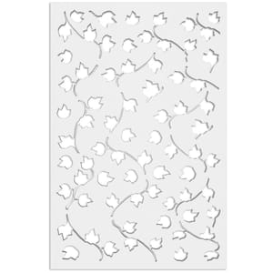 Vines 4 ft. x 32 in. White Vinyl Decorative Screen Panel