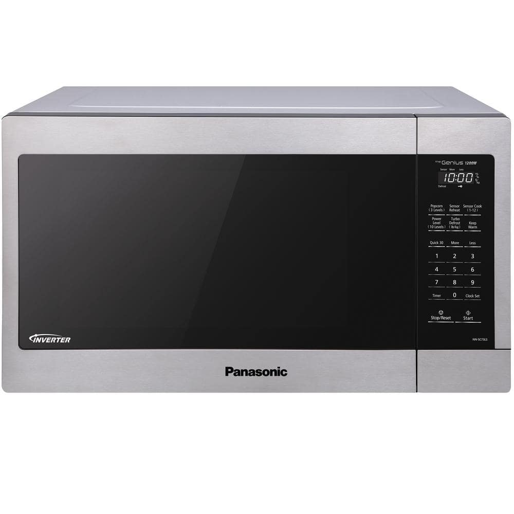 Panasonic 1.6 cu. ft. Countertop Microwave in Stainless Steel Built-In Capable with Inverter Technology and Genius Sensor Cooking, Silver