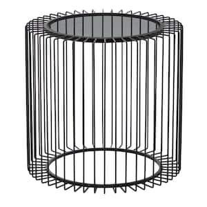 Black Metal Contemporary Accent Table