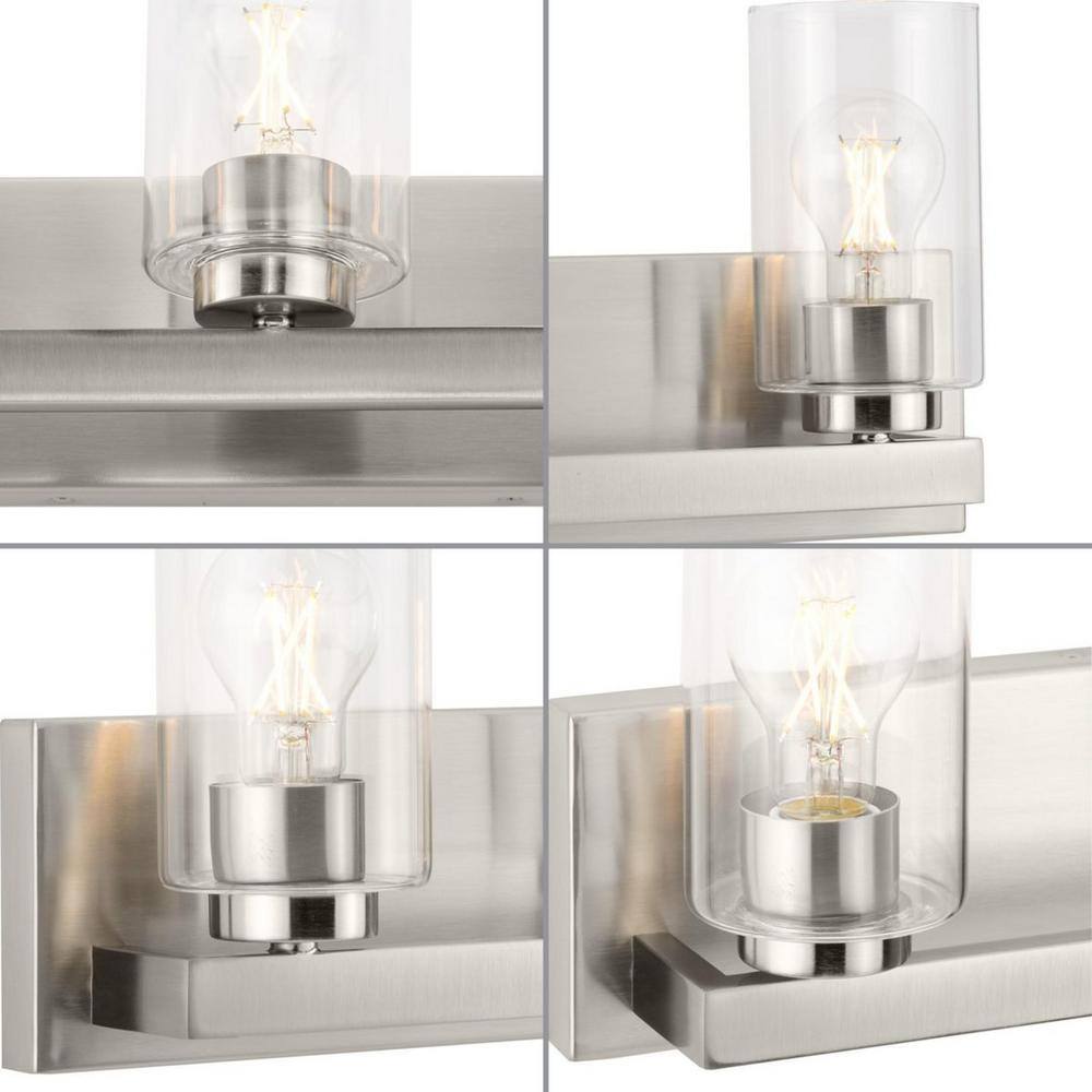 Goodwin 21'' Brushed Nickel 3-Light Vanity Fixture with Clear Glass Shades