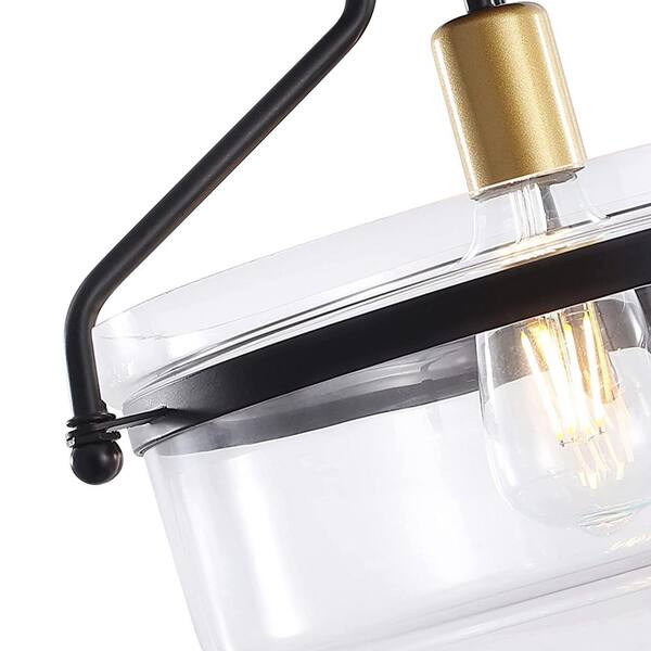 ZJVAIVE 13.3 in. 1-Light Black Modern Semi-Flush Mount Ceiling