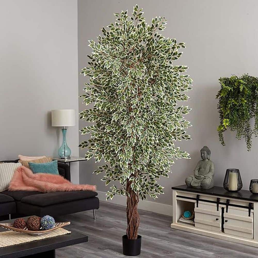 7.5 ft. Artificial Ficus Tree in Pot for Indoor/Outdoor