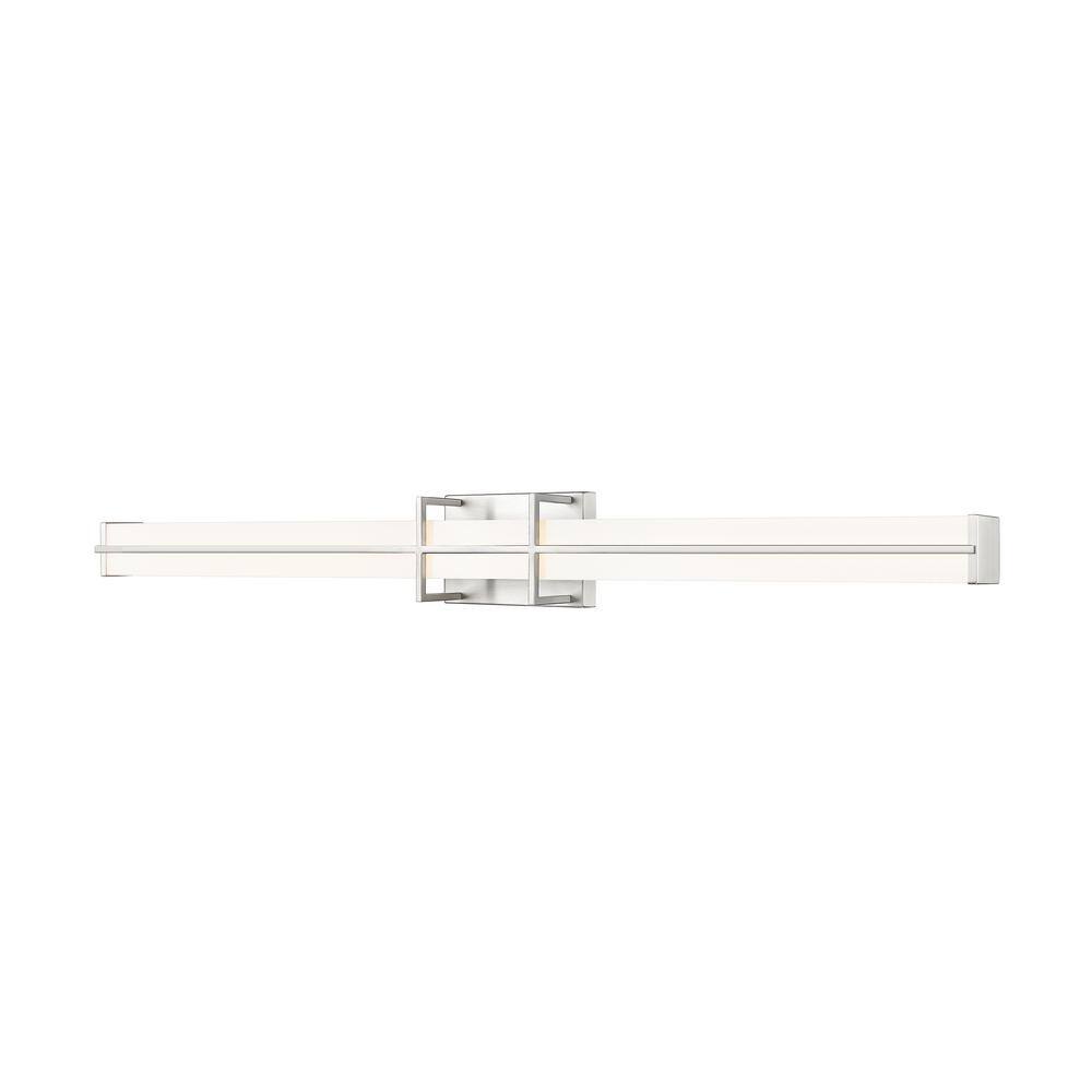 Harrison 40 In. Brushed Nickel Integrated LED Vanity Light with Frosted Pla