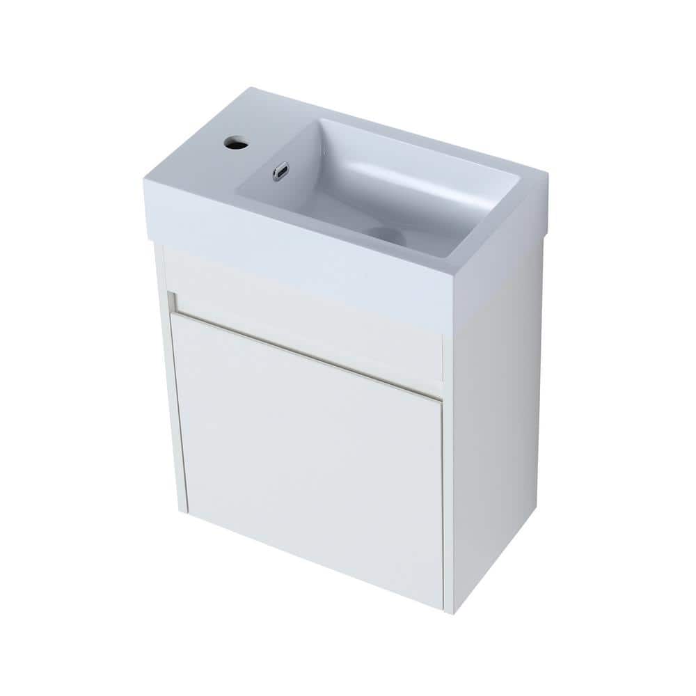 18 in. W x 10 in. D x 23 in. H Bath Vanity in White Straight Grain with White Resin Top price history on PriceWatchPro