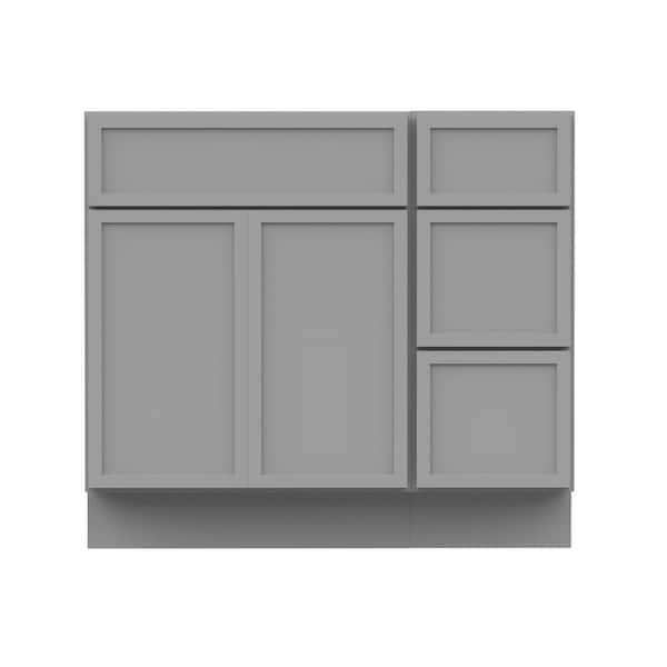 36 in. W x 21 in. D x 32.5 in. H Bath Vanity Cabinet without Top in Gray
