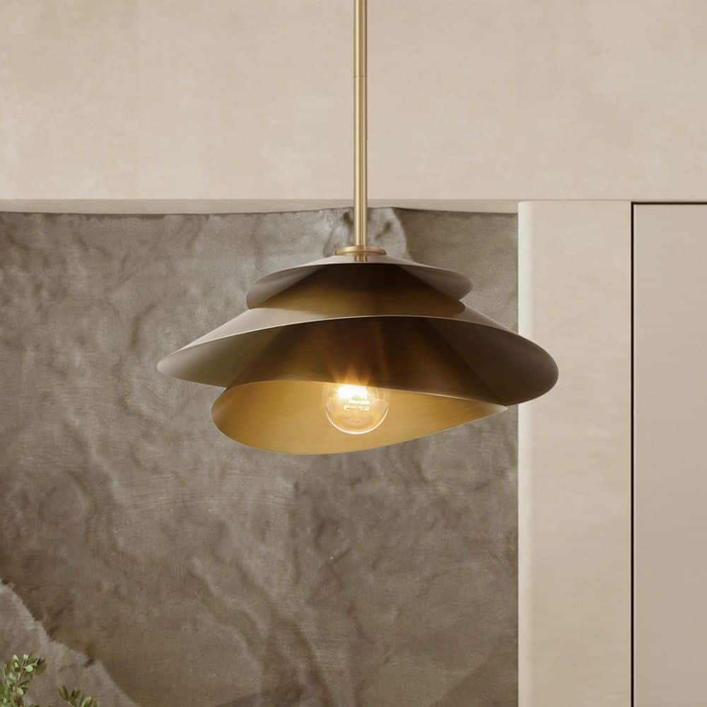Hunter Hunter Hiro 1 Light Alturas Gold Cone Pendant Lighting for