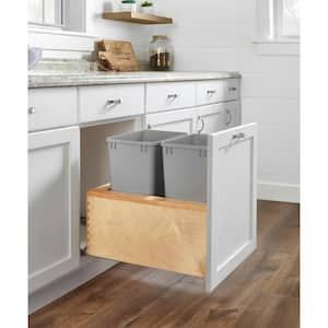 Gray Pull Out Trash Can for Kitchen Cabinet with Soft Close