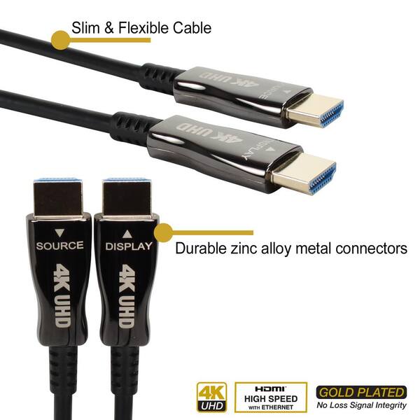 10ft AOC HDMI Fiber Optic Cable - 4K 60Hz HDR Support With 18Gbps Bandwidth