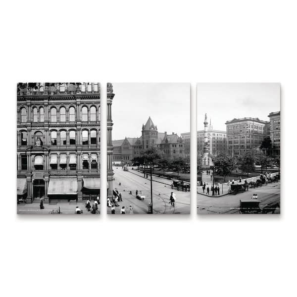 Trademark Fine Art Print Collection Buffalo Panorama1 3-Piece Panel Set Unframed Photography Wall Art 19 in. H x 36 in. W