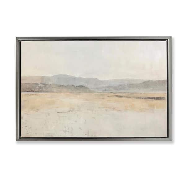 Stupell Industries Minimal Desert Horizon by LSR Design Studio Gray Floater Frame Nature Graphic Art Print 21 in. x 31 in.