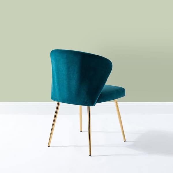 JAYDEN CREATION Milia Teal Tufted Dining Chair (Set of 2) CHM0011S2