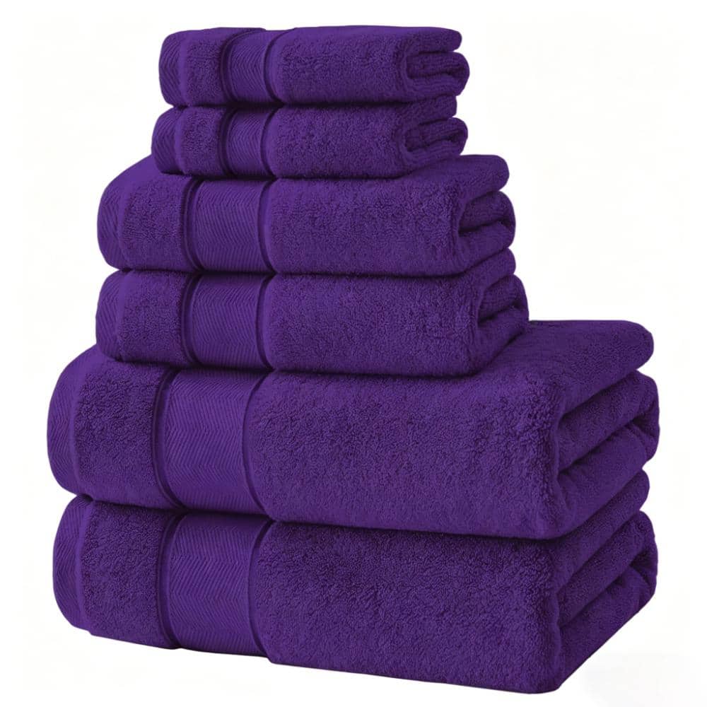 100% Cotton Bath Towels Set 6 Piece with 2 Bath Towels 2 Hand Towels and 2 Washcloths, Purple price history on PriceWatchPro