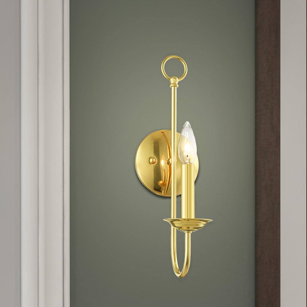Estate Polished Brass Direct Wired 16" Wall Sconce