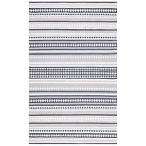 Montauk Gray/Ivory 8 ft. x 10 ft. Striped Triangle Area Rug