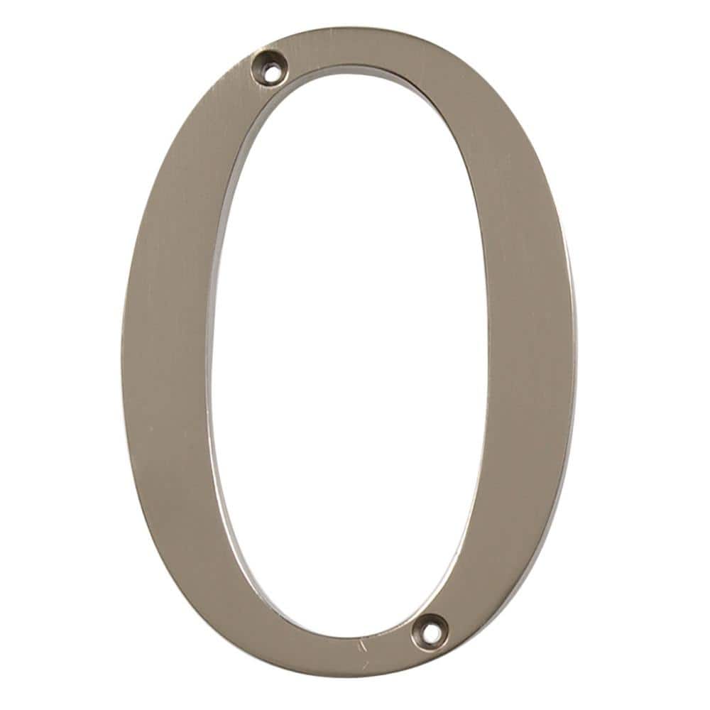 4 in. Satin Nickel Flush Mount Metal House Number 0 price history on PriceWatchPro