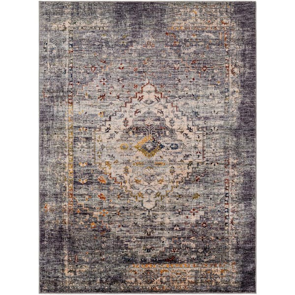 Livabliss Jefforson Charcoal Traditional 9 ft. x 12 ft. Indoor Area Rug