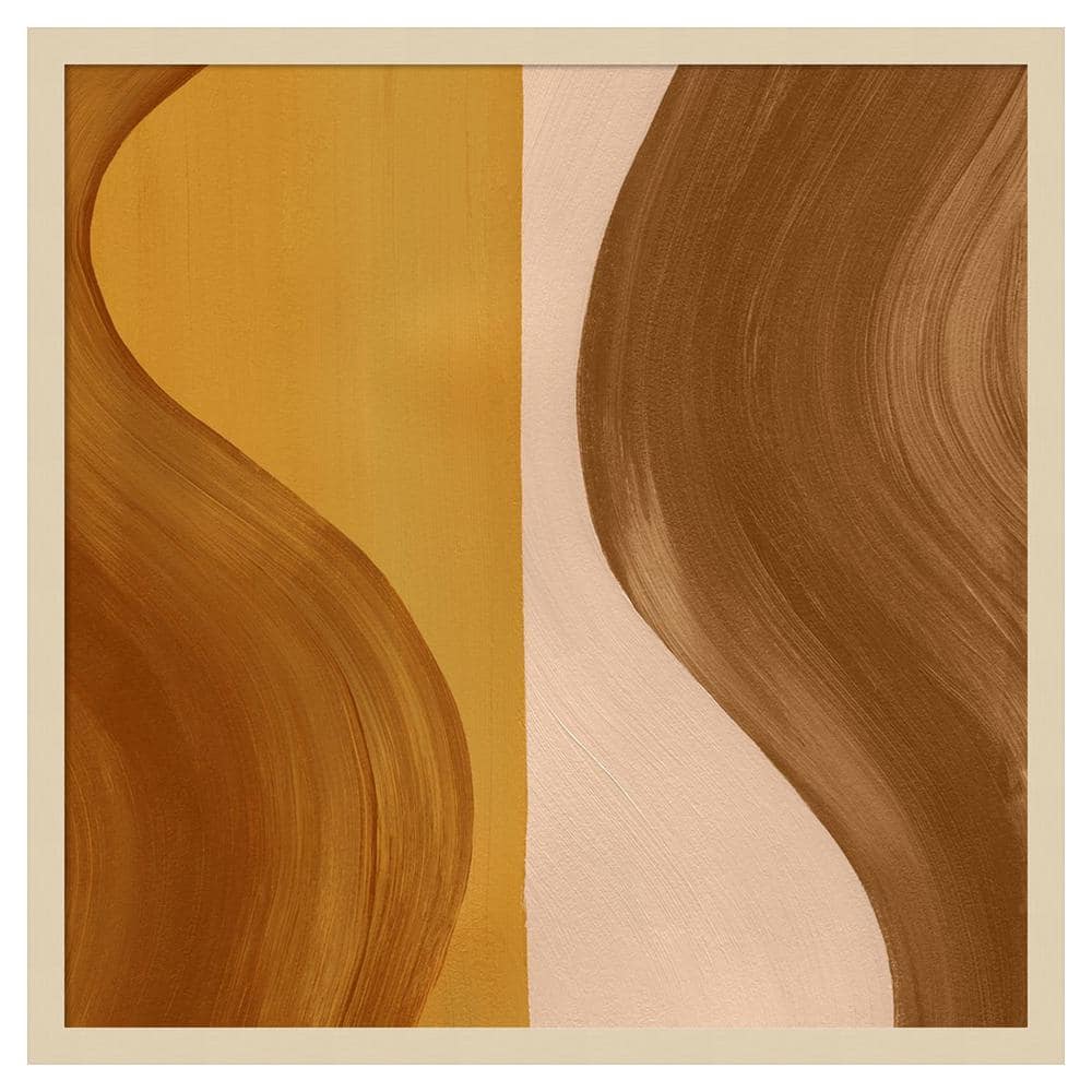 Wavy Clay II Abstract Brown and Beige Framed Wall Art